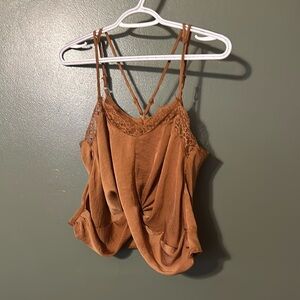 Crisscross strap tank top blouse